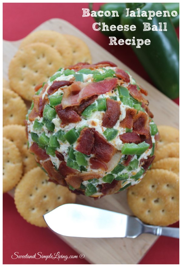 Easy Bacon Jalapeno Cheese Ball Recipe - Sweet and Simple Living