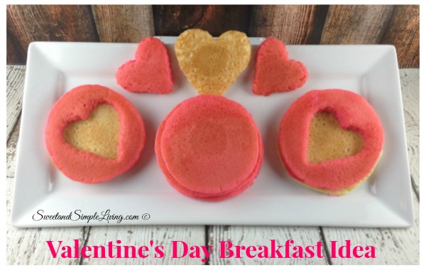 Valentine's Day Breakfast Idea:  Heart Shaped Pancakes