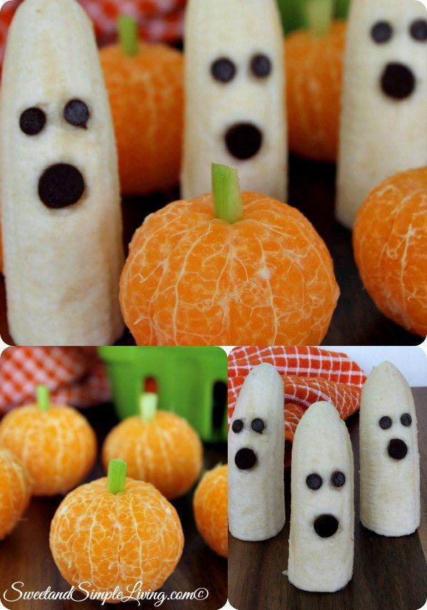 Easy Clementine Pumpkins and Banana Ghosts - Sweet and Simple Living