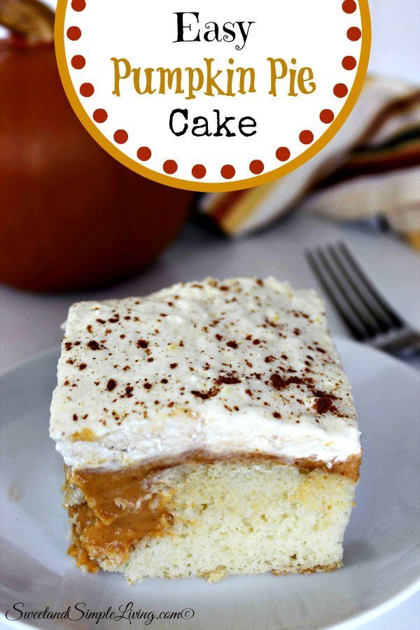 Easy Pumpkin Pie Cake - Sweet and Simple Living
