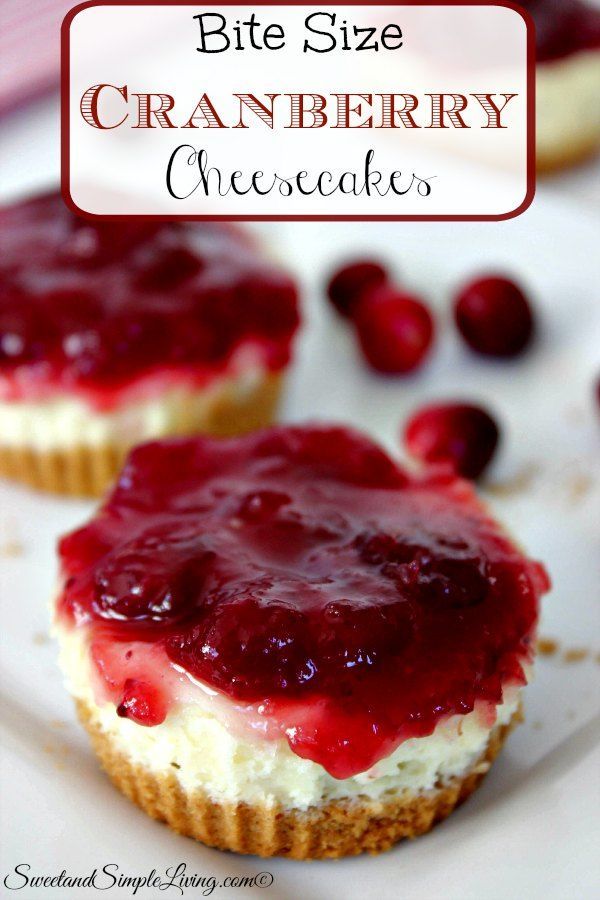 bite size cranberry cheesecakes