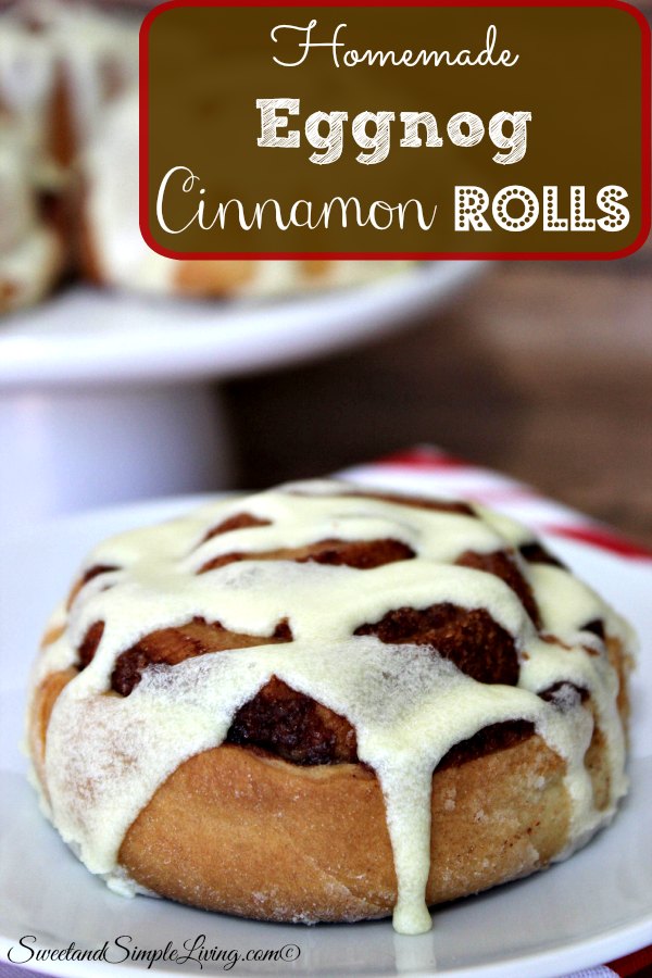 homemade eggnog cinnamon rolls
