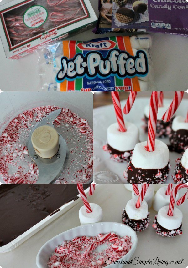 chocolate dipped peppermint marshmallows