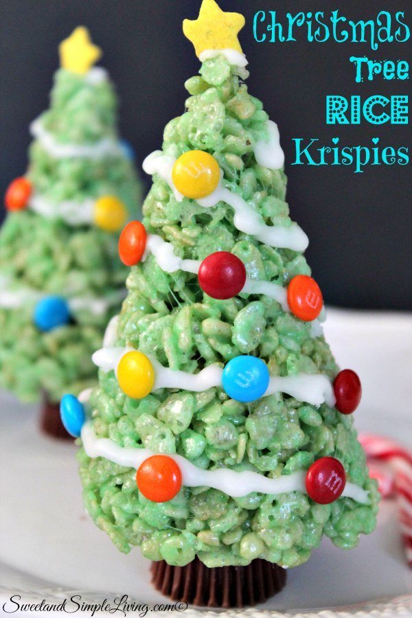 Christmas Tree Rice Krispies - Sweet and Simple Living
