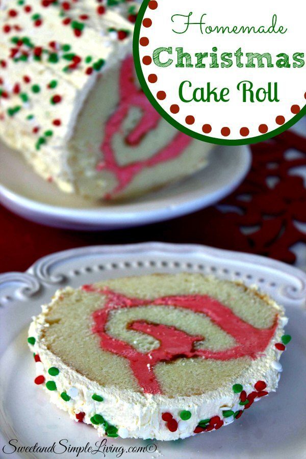 Homemade Christmas Cake Roll - Sweet and Simple Living