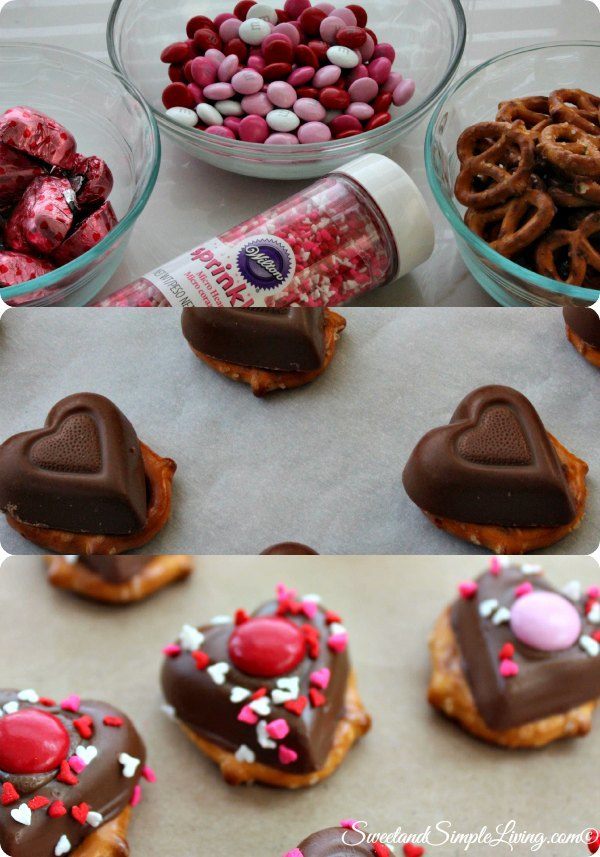 easy chocolate heart pretzels coll