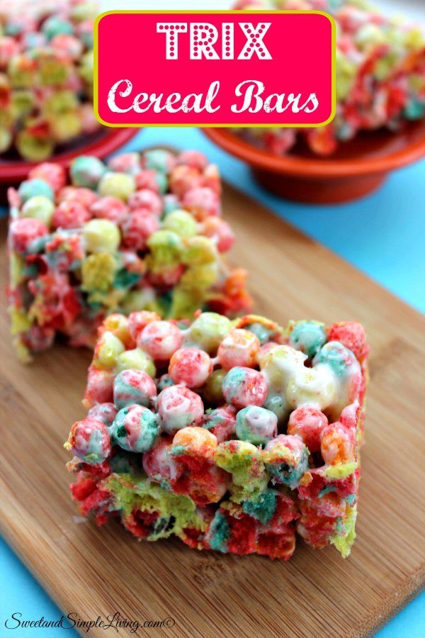 Trix Cereal Bars! Just 3 Ingredients to make these!