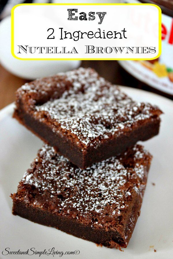 Easy 2 Ingredient Nutella Brownies Recipe