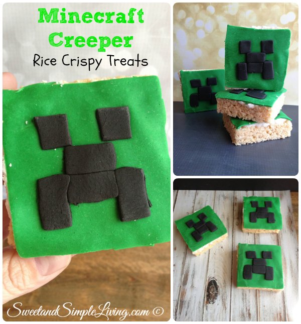 Minecraft Creeper Rice Crispy Treats