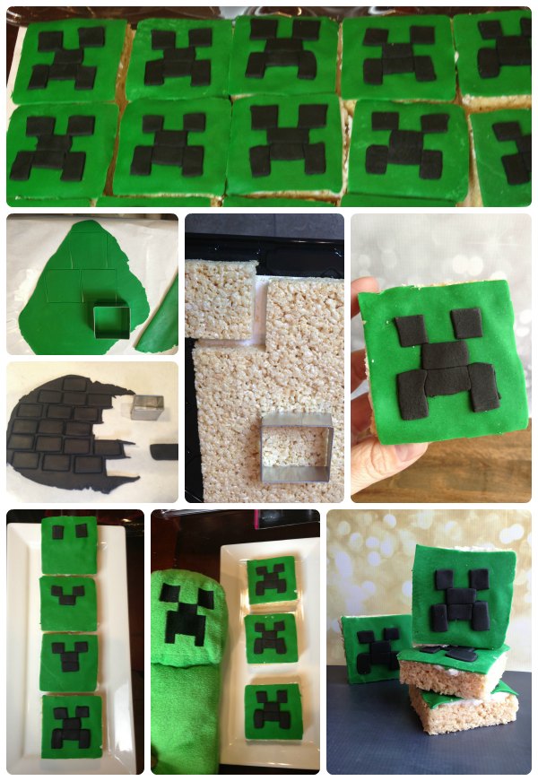 Minecraft Creeper Rice Krispy Treats