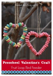 Preschool Valentine Crafts Fruit Loop Bird Feeder