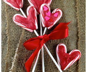 Valentine's Day Lollipops made from candy canes