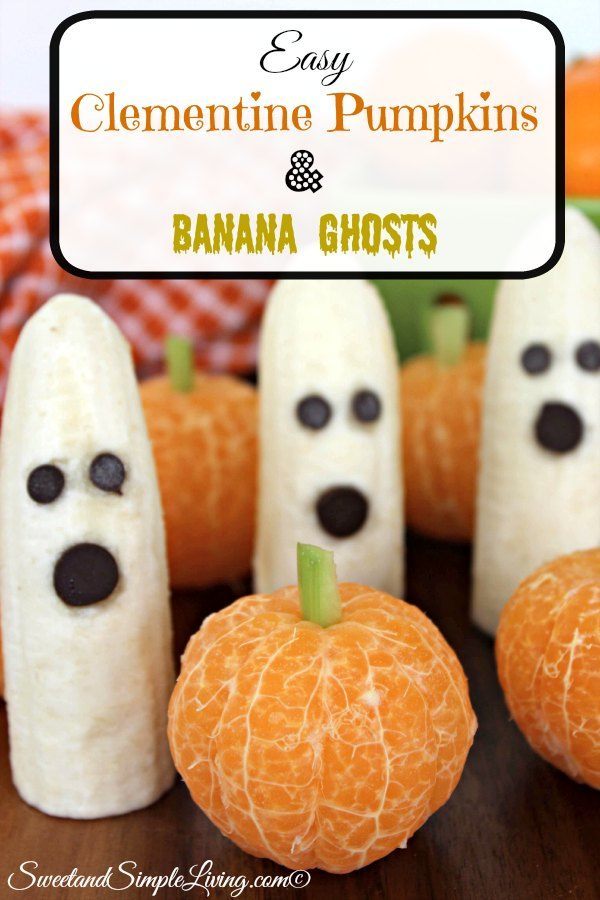 Easy Clementine Pumpkins and Banana Ghosts