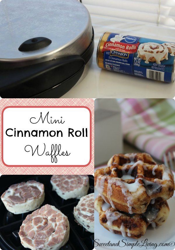 mini cinnamon roll waffles