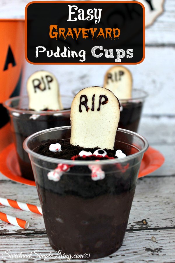 Easy Graveyard Pudding Cups