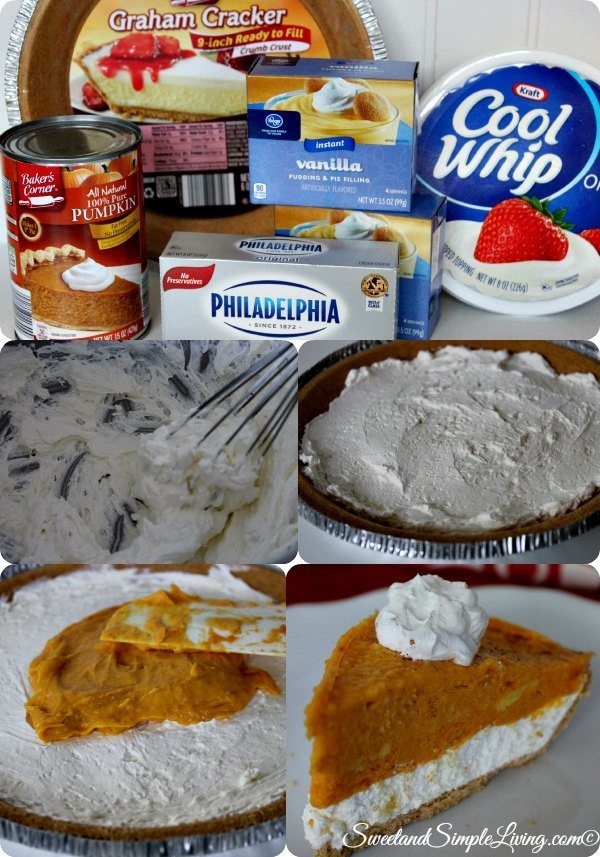 easy no bake 2 layer pumpkin pie 