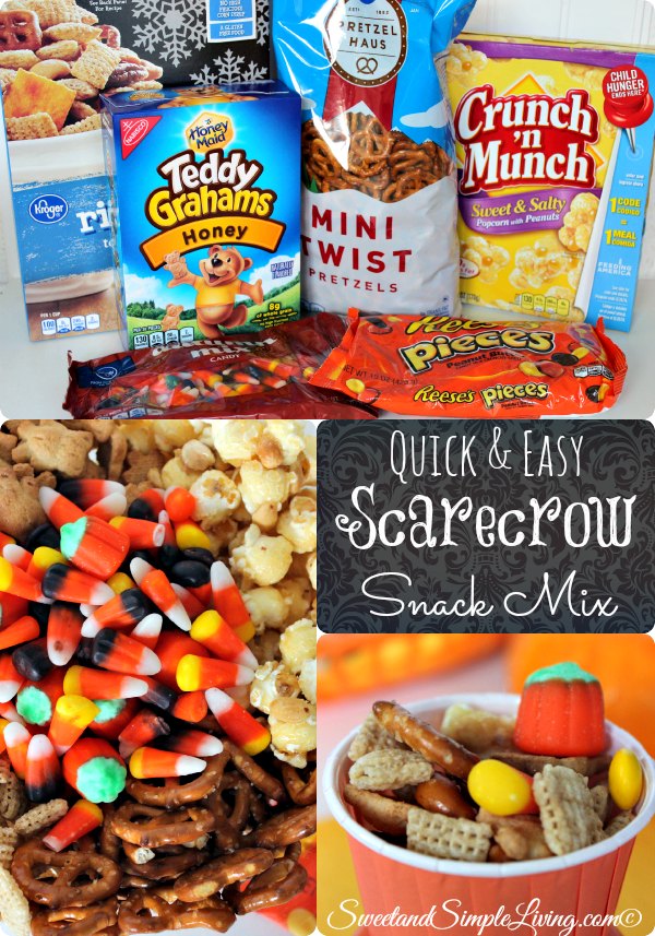 quick and easy scarecrow snack mix