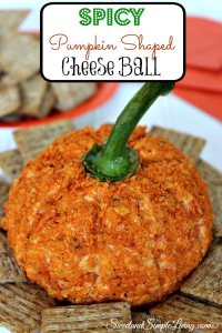 Spicy Pumpkin Shaped Cheese Ball - Sweet and Simple Living