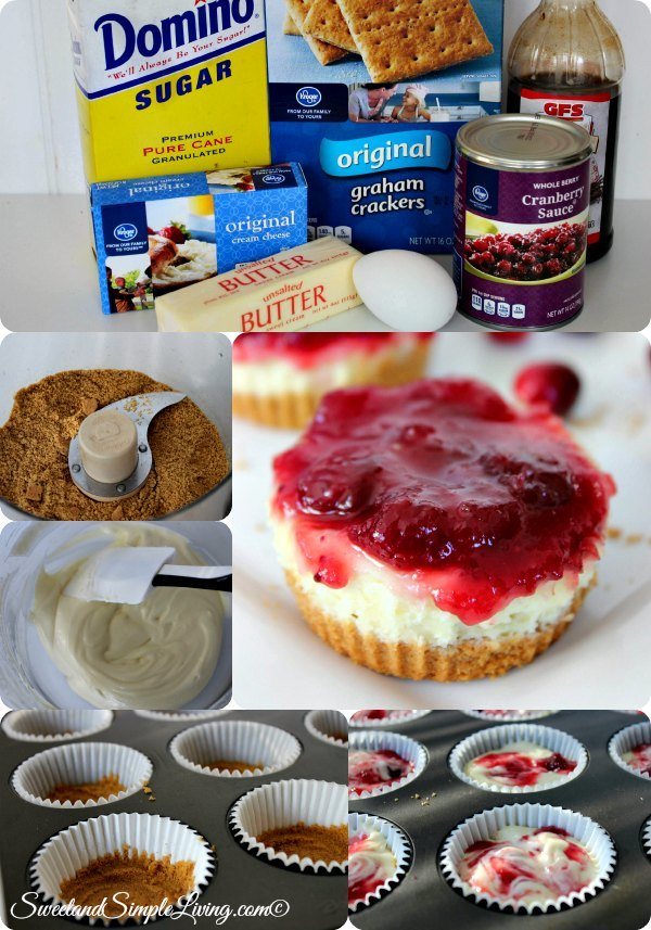 bite size cranberry cheesecakes 
