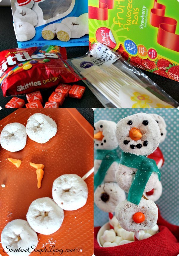 mini donut snowman treats