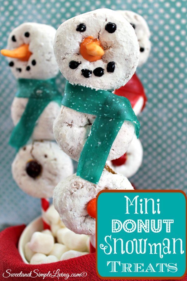 mini donut snowman treats
