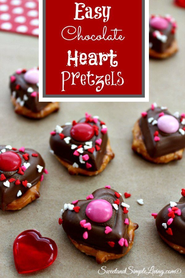 Easy Chocolate Heart Pretzels