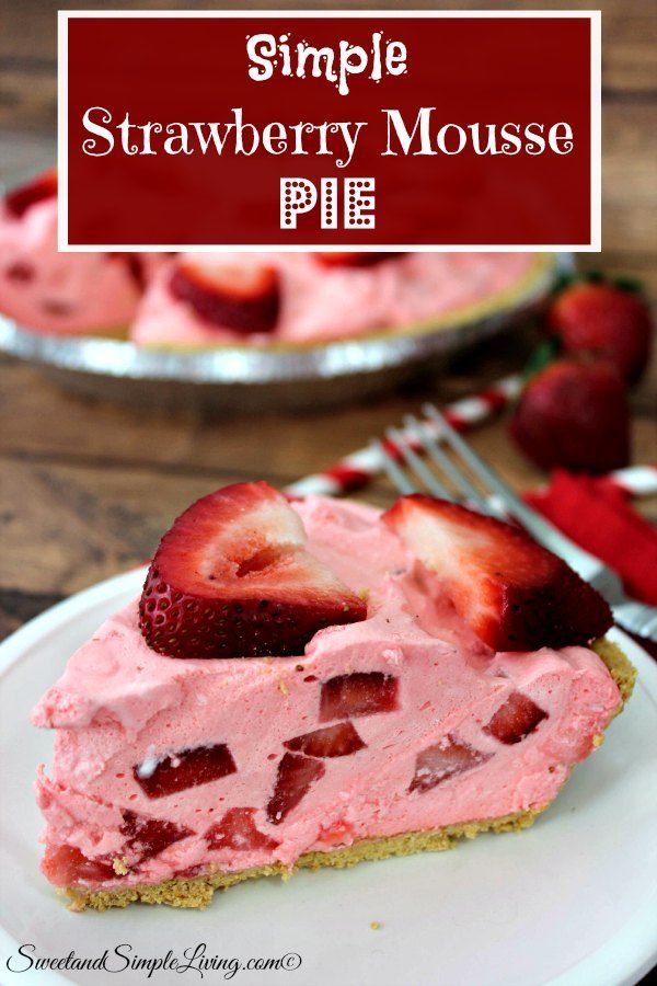 simple strawberry mousse pie