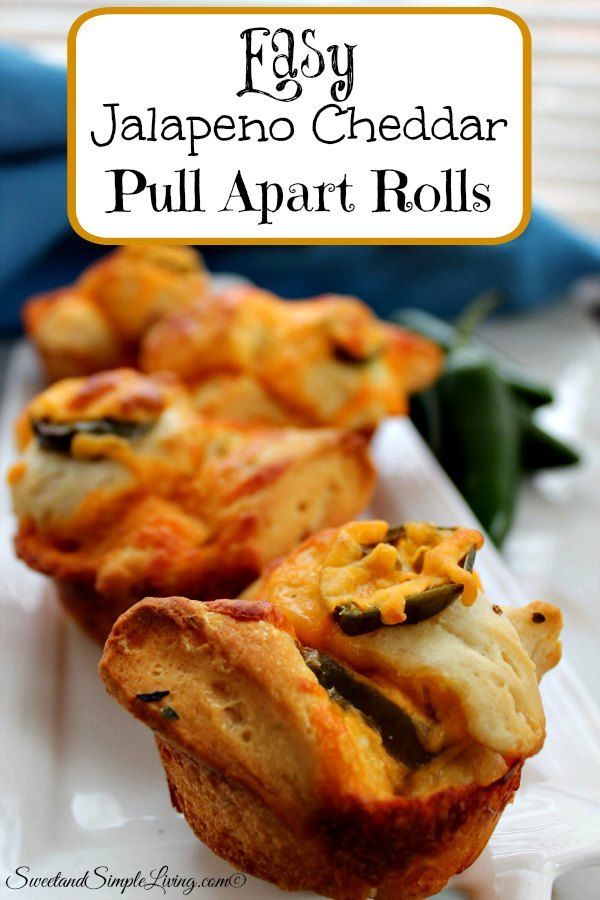 easy jalapeno cheddar pull apart rolls