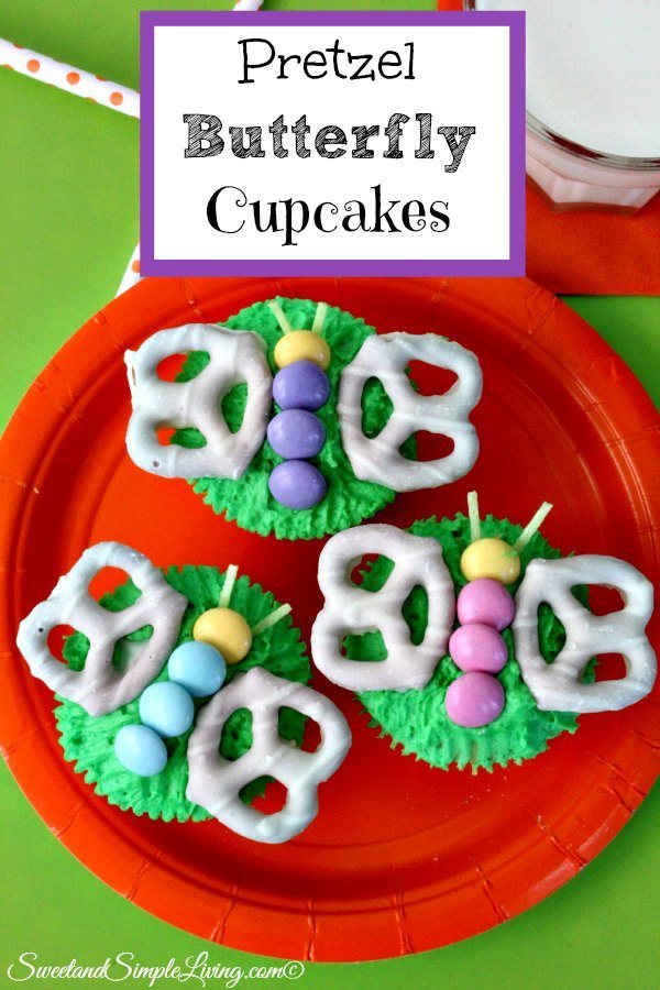 Pretzel Butterfly Cupcakes