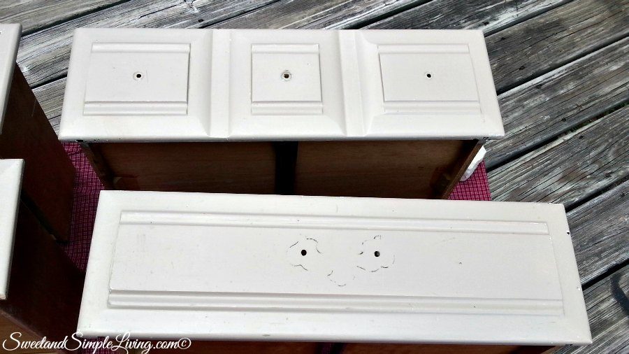 upcycled drawers to shelves