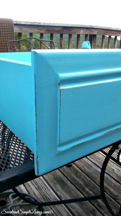 upcycled drawers to shelves